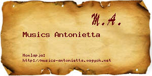 Musics Antonietta névjegykártya